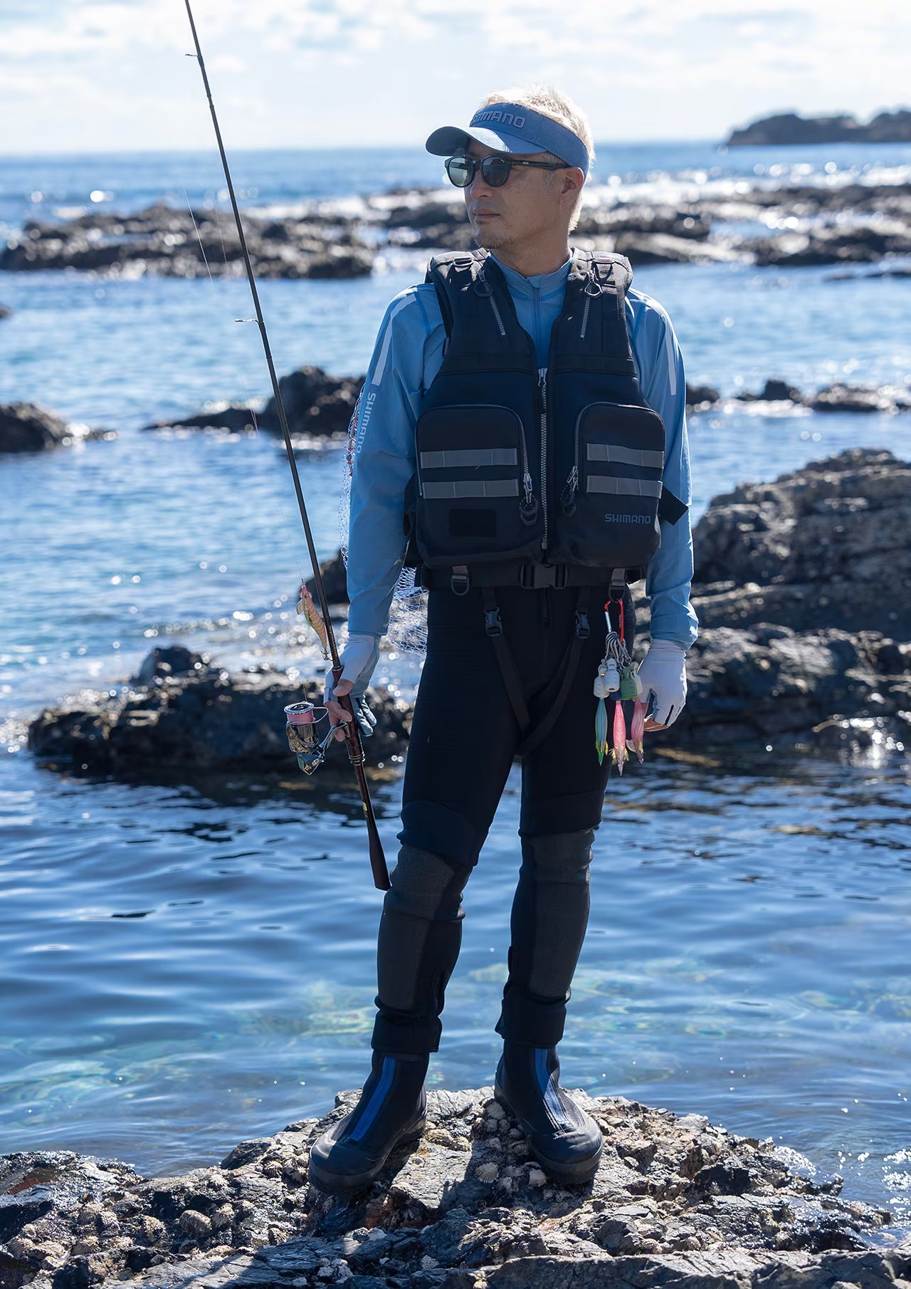 114112 SH-040X 防潑水半拉鍊長袖釣魚衫